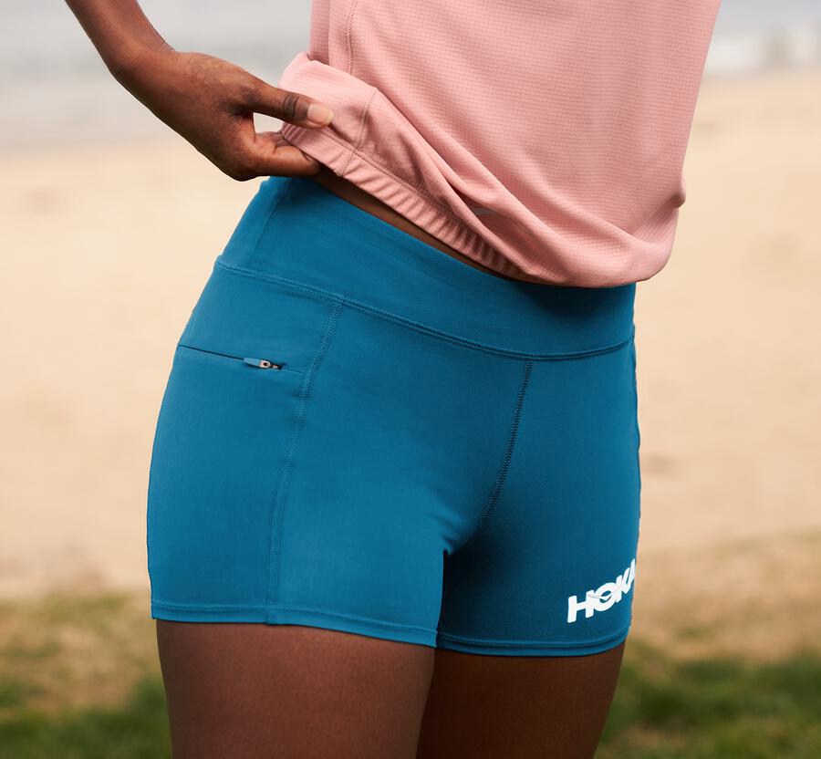 Hoka One One Performance Knit Shorts Dam - Blå - IOPSG-6182